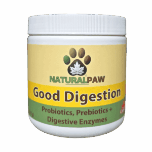 Naturalpaw Good Digestion probiotics prebiotics and digestive enzymes for dogs and cats.