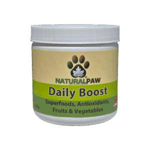 Naturalpaw Daily Boost Superfood, Antioxidant Fruit & Vegetable supplement for pets.