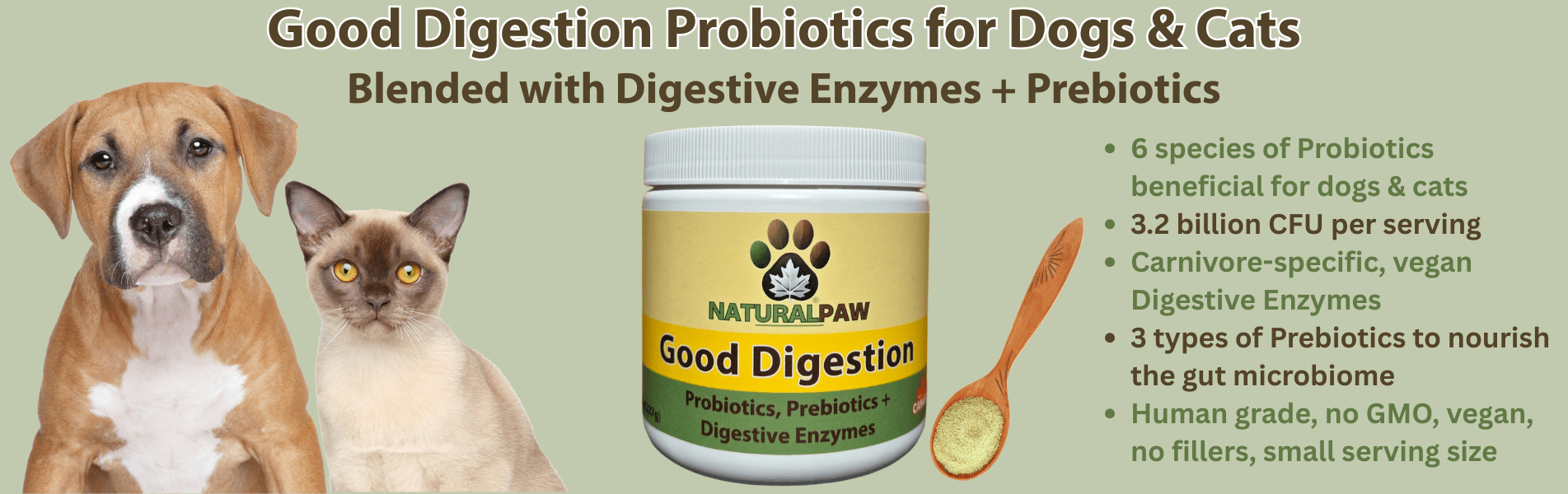 Naturalpaw Good Digestion probiotics digestive enzymes.