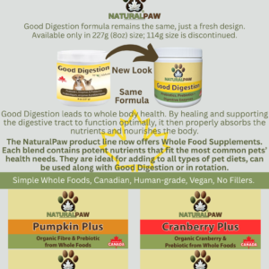 Probiotics and whole food prebiotics for dogs and cats